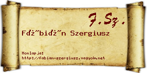 Fábián Szergiusz névjegykártya